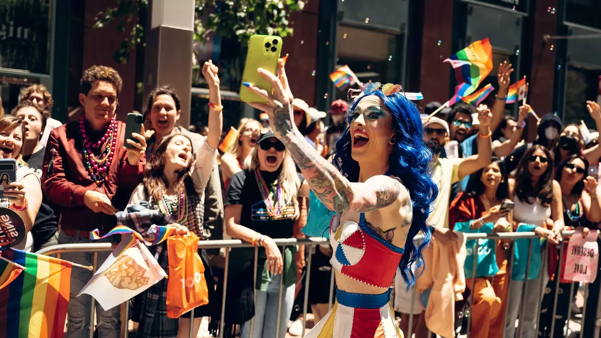 San Francisco Pride Parade and crowd